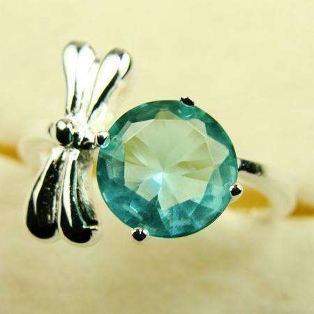 BRUNCH TIME BARGAIN - 925 SILVER - FANTASTIC GREEN AMETHYST PRASIOLITE ring #8 (HALLMARKED)