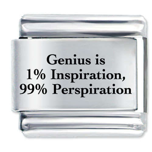 Italian Charms & Bracelets - Laser - GENIUS IS 1% INSPIRATION, 99% PERSPIRATION