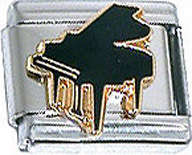 Italian Charms 9mm - Fits Nomination - Enamel - GRAND PIANO