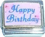 Italian Charms 9mm - Fits Nomination - Enamel - HAPPY BIRTHDAY