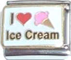 Italian Charms 9mm - Fits Nomination - Enamel -  I LOVE ICE CREAM