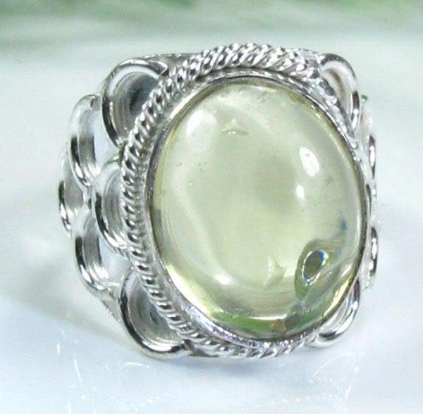 NATURAL CITRINE SILVER RING SIZE 7 1/4; F4123