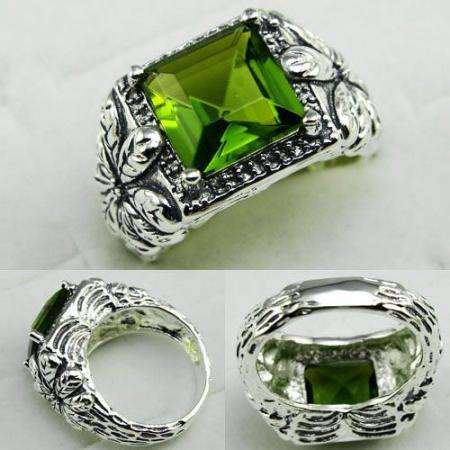 925 SILVER FASHION PERIDOT GEMSTONE ring #8