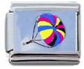 Italian Charms 9mm - Fits Nomination - Enamel - SKYDIVER (Please note Background is Blue)