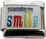 Italian Charms 9mm - Fits Nomination - Enamel - YOU MAKE ME SMILE