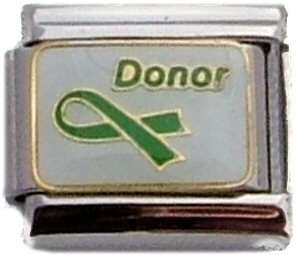 Italian Charms 9mm - Fits Nomination - Enamel - DONOR WITH RIBBON