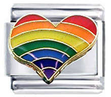Italian Charms 9mm - Fits Nomination - Enamel - RAINBOW HEART