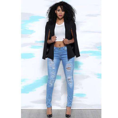 Black cape blazer- small