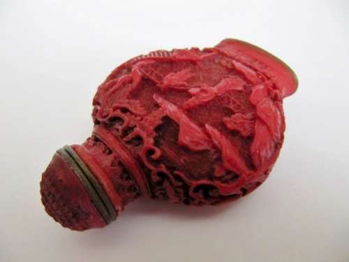 Pair of Old Oriental Lacquer Snuff Bottles