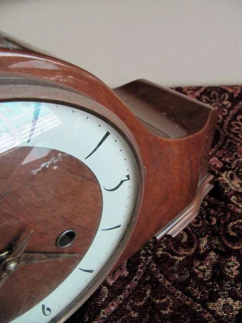 Vintage German Wooden Mantle Clock
