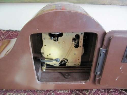 Vintage German Wooden Mantle Clock