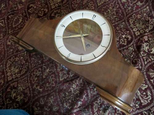 Vintage German Wooden Mantle Clock