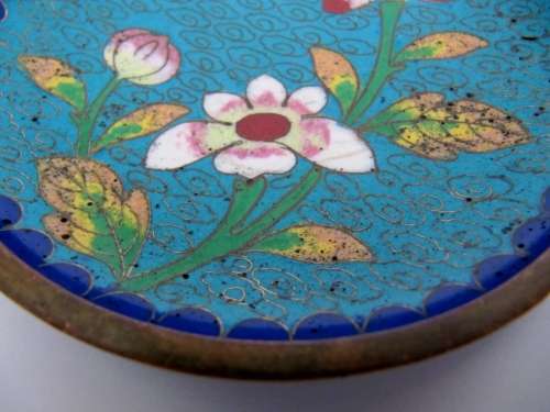 Pair of Antique (Meiji Period c1900) Cloisonne Small Dishes