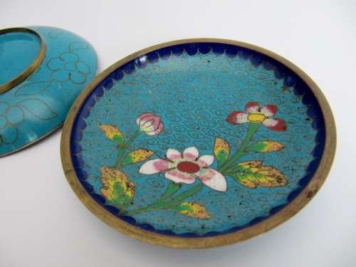 Pair of Antique (Meiji Period c1900) Cloisonne Small Dishes