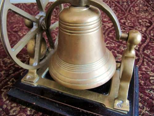 Superb! Brass Table Bell on Wooden Stand