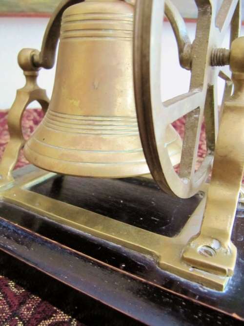 Superb! Brass Table Bell on Wooden Stand