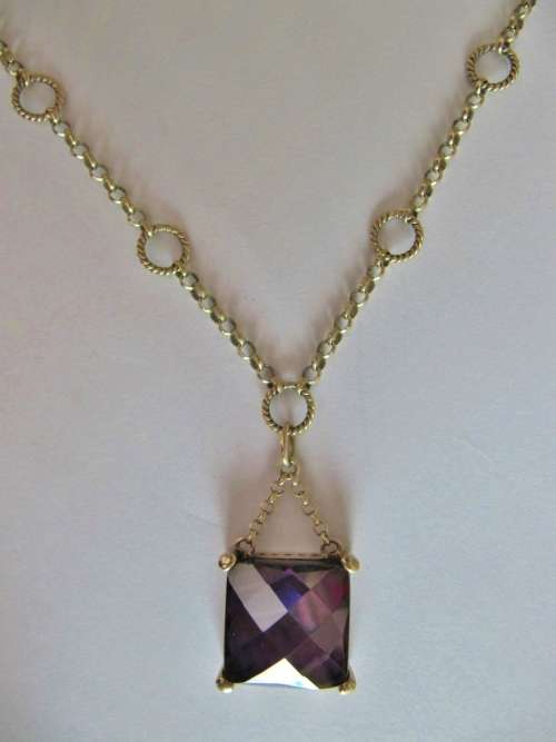 Vintage Sterling Silver Gilt Fancy Necklace