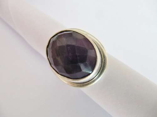 Vintage Natural Amethyst Stone in Sterling Silver Ring