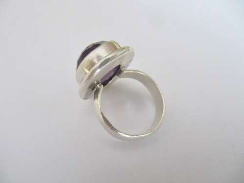Vintage Natural Amethyst Stone in Sterling Silver Ring