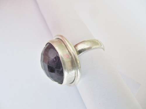 Vintage Natural Amethyst Stone in Sterling Silver Ring