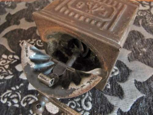 Antique Italian Early 20th Century Tin Coffee Grinder