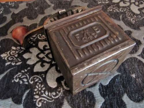 Antique Italian Early 20th Century Tin Coffee Grinder