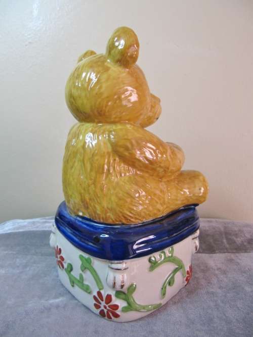 Lovely Large Hand-Painted Ceramic Teddy Figurine
