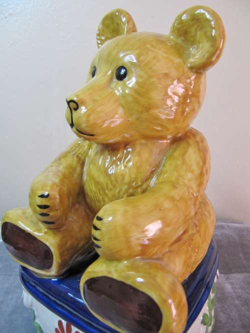 Lovely Large Hand-Painted Ceramic Teddy Figurine