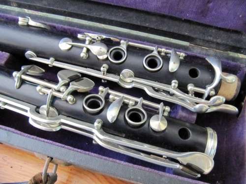 Antique Ebony Wood Clarinet in Case