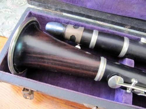 Antique Ebony Wood Clarinet in Case