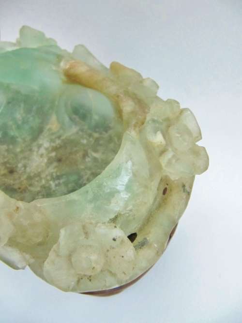 Rare! Antique Chinese Carved Quartz Brush Washer Bowl