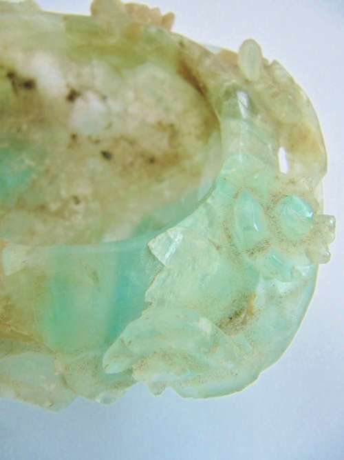 Rare! Antique Chinese Carved Quartz Brush Washer Bowl