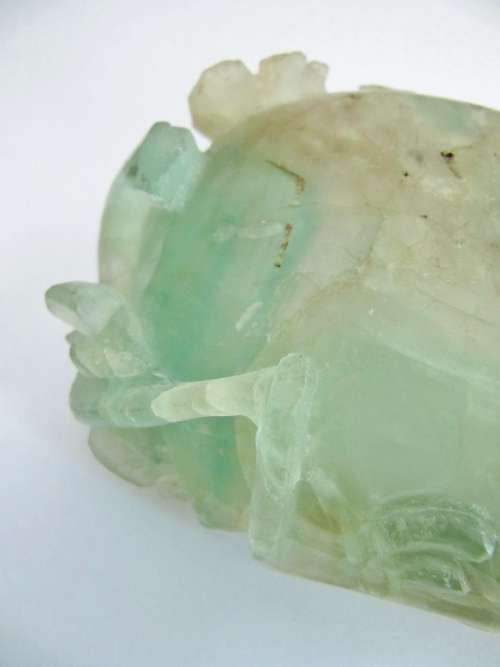 Rare! Antique Chinese Carved Quartz Brush Washer Bowl