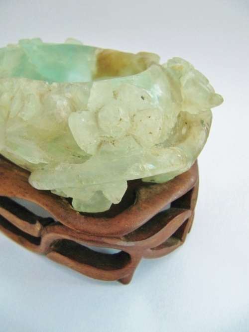 Rare! Antique Chinese Carved Quartz Brush Washer Bowl