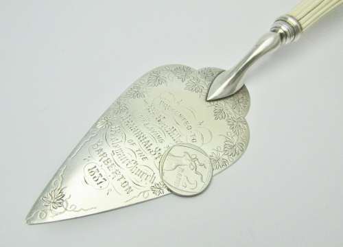 Antique (c1887) Sterling Silver Commemorative Trowel