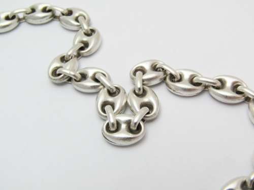 A Stunning Gucci Link  Necklace With a Signoretti Clasp in Sterling Silver