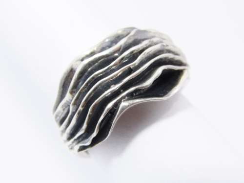 A Gorgeous Weighty Multi Layered Brutalist Design Ring in Sterling Silver.