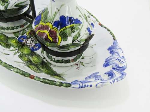 Vintage Italian Ceramic Large Condiment Stand