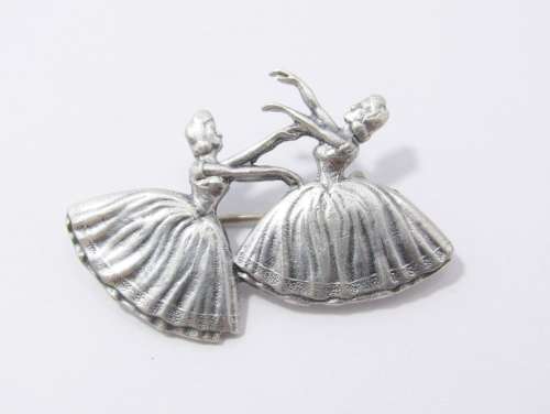 A Gorgeous CANDIDA Ballerina Dancers Brooch In Sterling Silver.