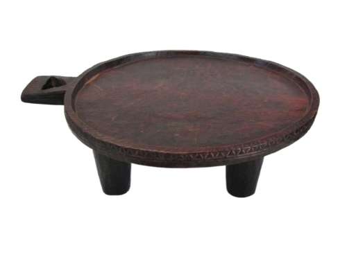 Rare Find! Vintage Ethiopian Gurage Wooden Footed Tray