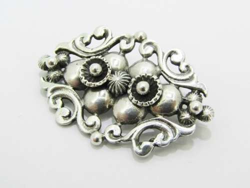 A Lovely Detailed Candida Brooch In Sterling Silver.