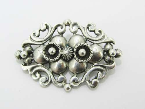 A Lovely Detailed Candida Brooch In Sterling Silver.
