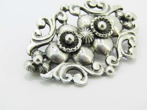 A Lovely Detailed Candida Brooch In Sterling Silver.