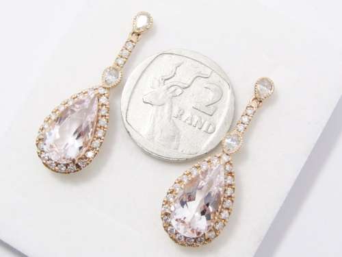 Magnificent! Browns Jewellers 18CT Morganite & Diamond Earrings
