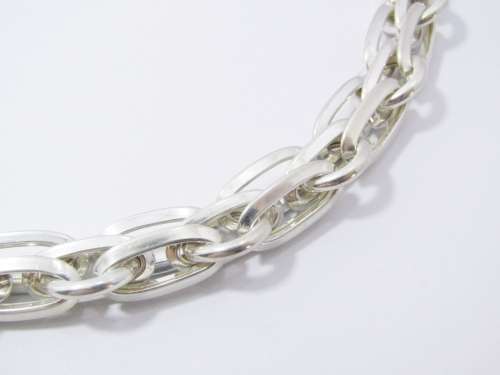 Double Row Chunky Fancy Link Necklace With a Signoretti Clasp in Sterling Silver