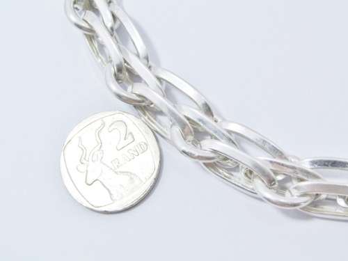 Double Row Chunky Fancy Link Necklace With a Signoretti Clasp in Sterling Silver