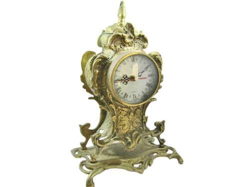 Weighty Vintage Solid Brass Decorative Mantle Clock