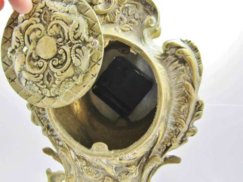 Weighty Vintage Solid Brass Decorative Mantle Clock