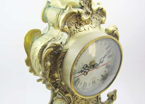 Weighty Vintage Solid Brass Decorative Mantle Clock