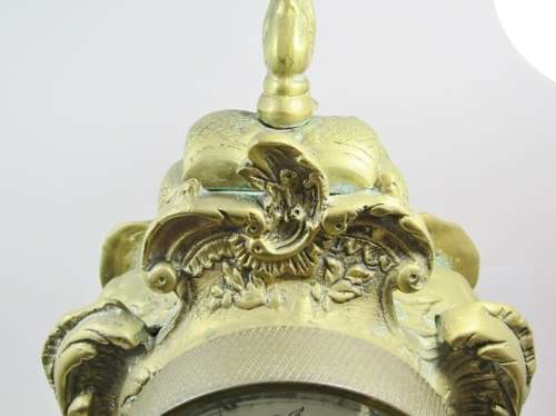 Weighty Vintage Solid Brass Decorative Mantle Clock